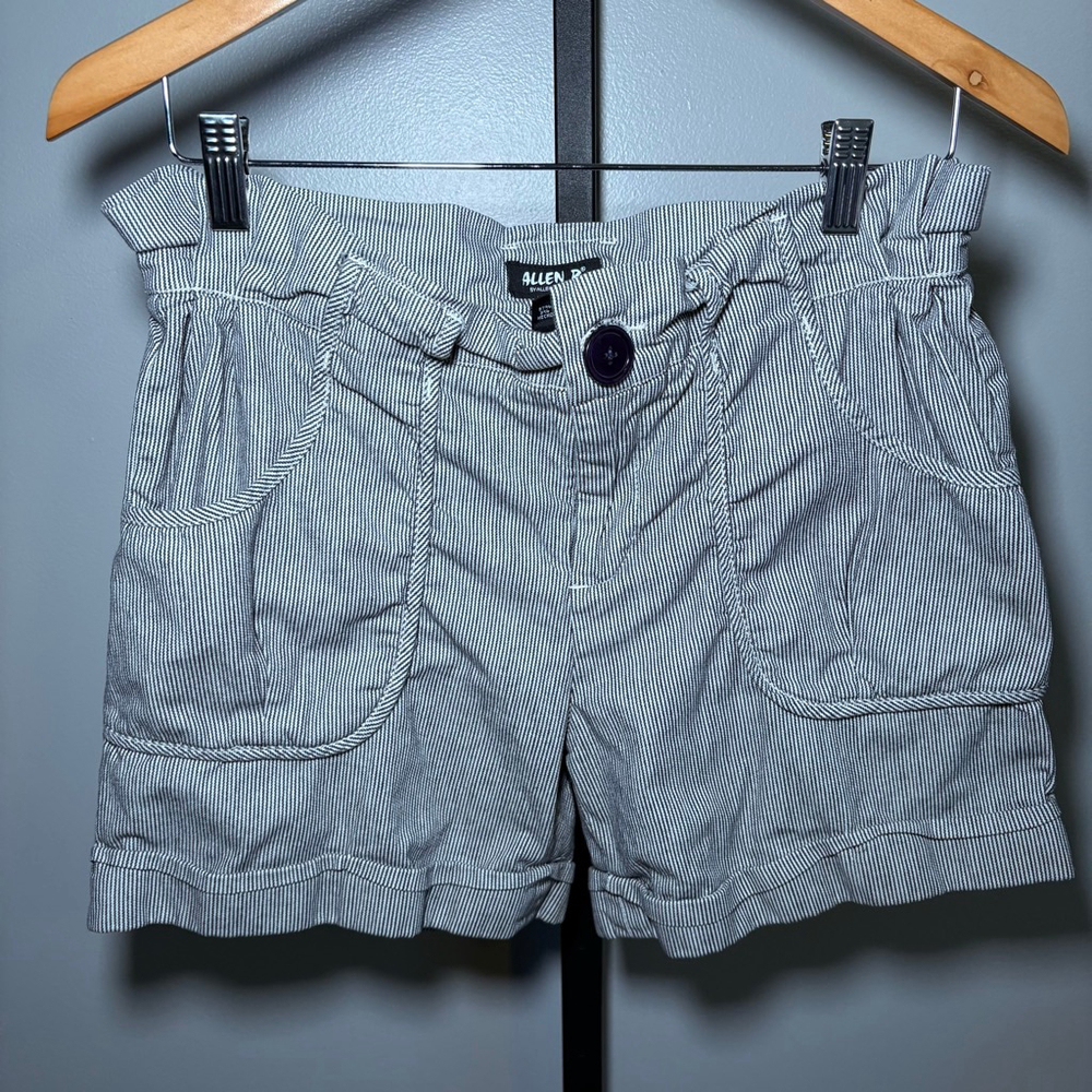 Women's‎ Allen B. White Black Striped High Waist Shorts Size 6